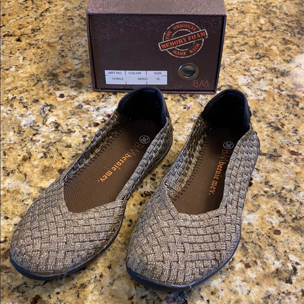 Bernie Mev Catwalk Bronze Flats Size 36